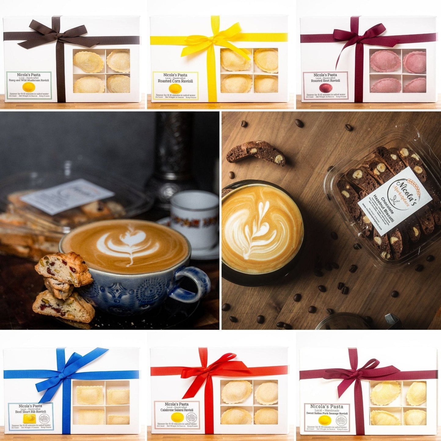 Best Sellers Sweet and Savory Bundle - 6 Delicious Ravioli and 2 Scrumptious Biscotti Flavors