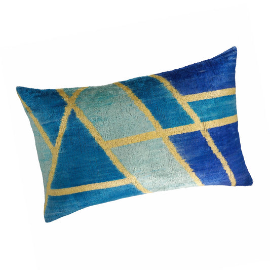 Synergy Silk Velvet Ikat Throw Pillow Cover 16 X 24