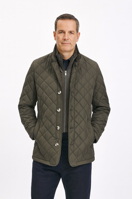 Italian Dual-Layer Quilted Nylon Jacket - Gray