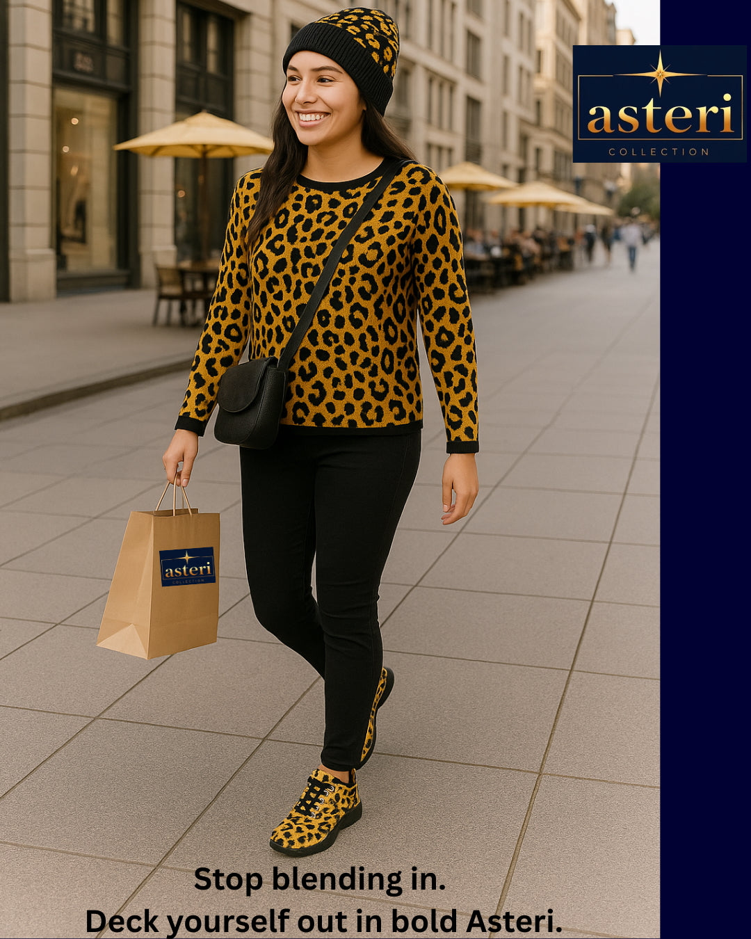 Women’s knitted Jaguar Print sweater