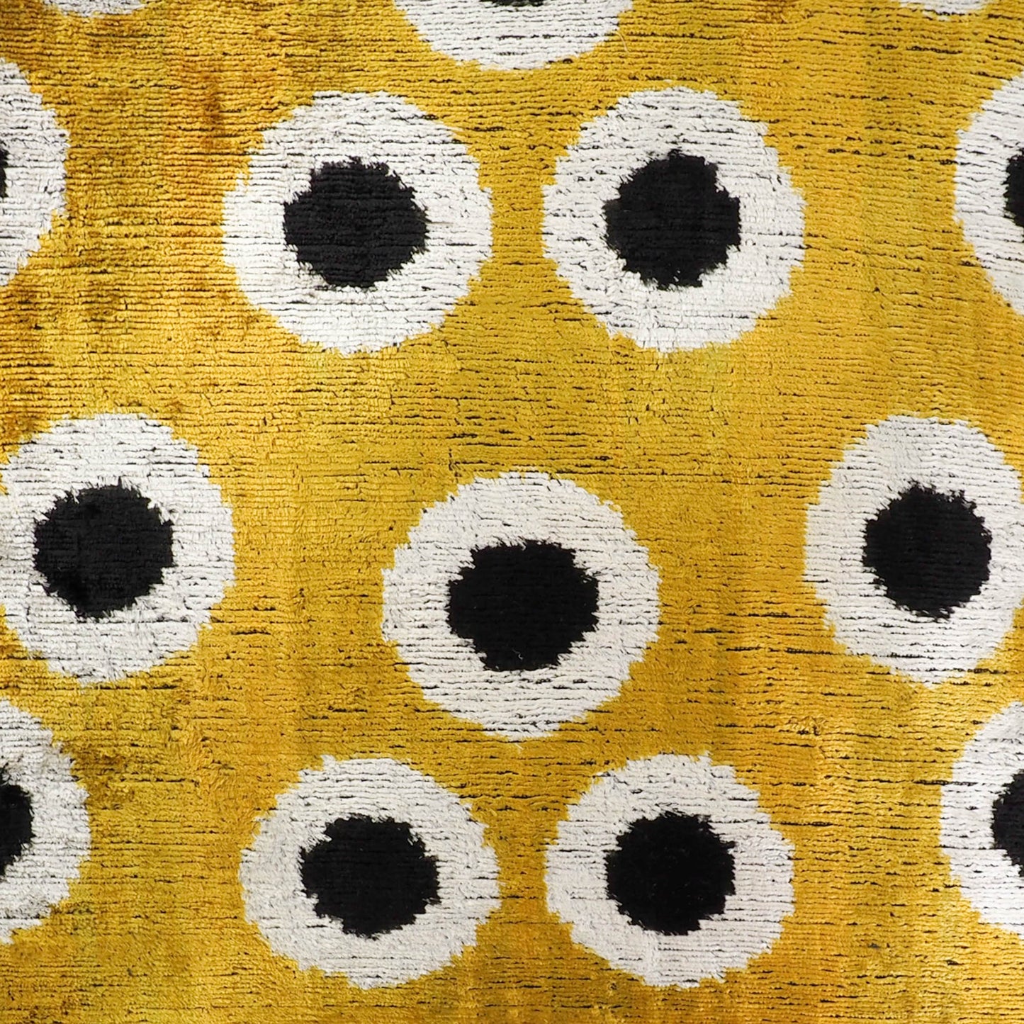Golden Orbs Silk Velvet Ikat Throw Pillow Cover 20 X 20