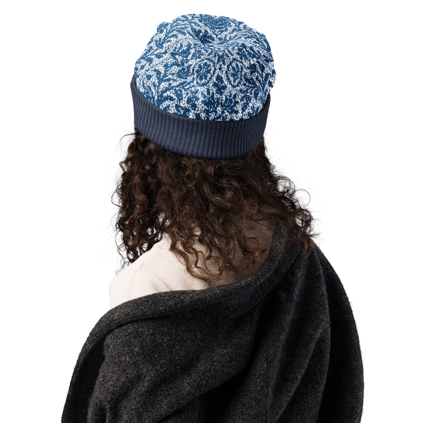 Unisex Relaxed fit knitted crew neck sweater - "Delft Reverie"