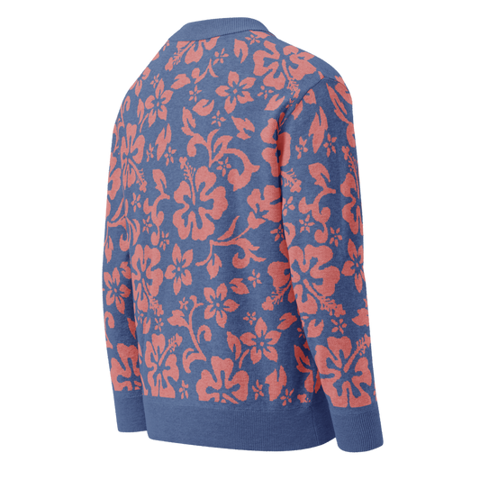 Knitted cardigan - Blue Pink Hawaiian Tropic