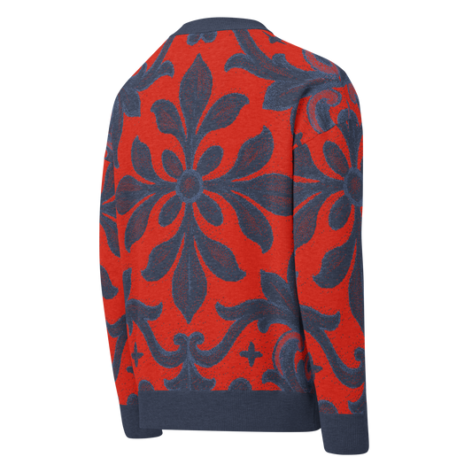 Relaxed fit knitted crew neck sweater - Italian Christmas