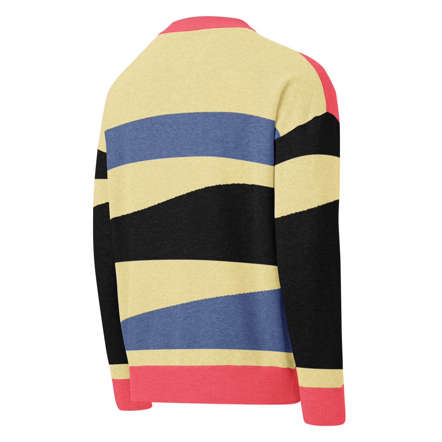 Relaxed fit knitted crew neck sweater - Stripe Thunder