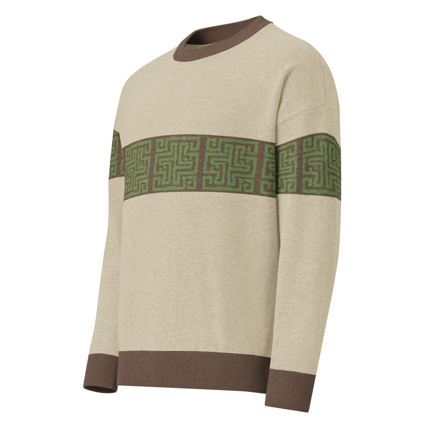 Unisex Relaxed fit knitted crew neck sweater - "Hellenic Horizons"