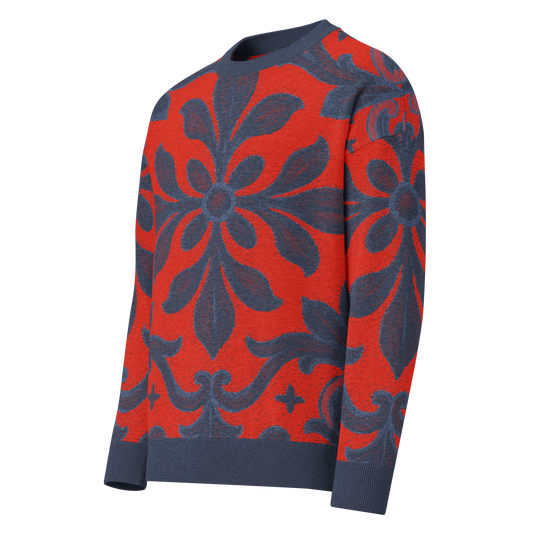 Relaxed fit knitted crew neck sweater - Italian Christmas