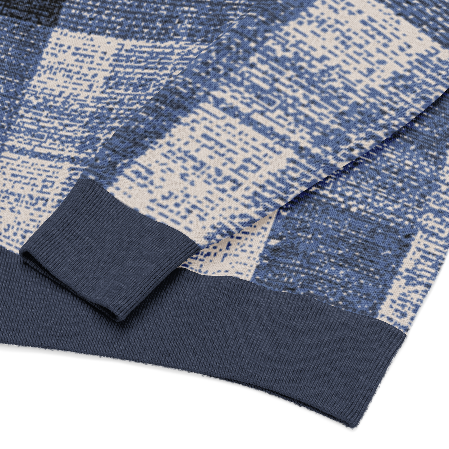 Relaxed fit knitted crew neck sweater - Asteri Mariner's Plaid