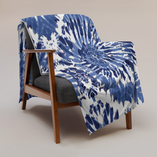 Throw Blanket - Blue Tie-Dye